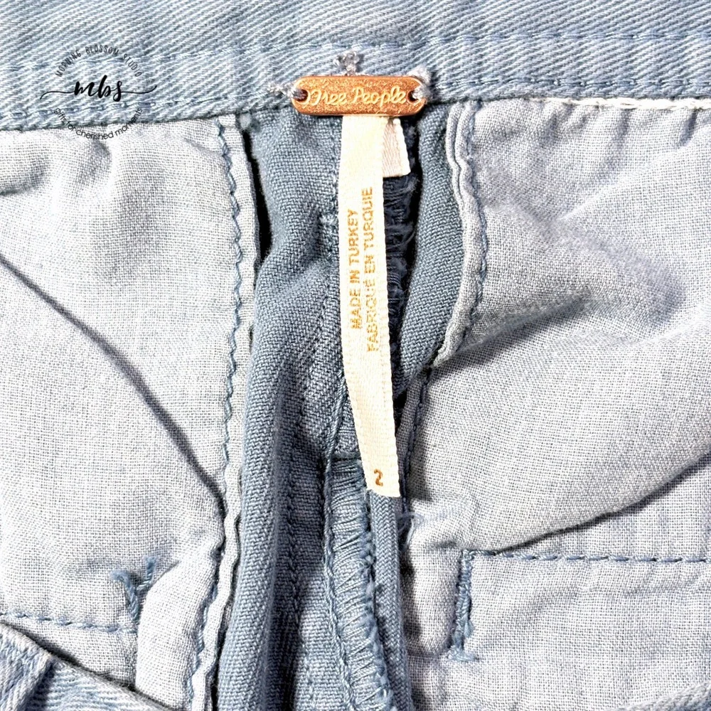 Free People Boyfriend Chino Tapered Leg Pants Blue‎ Women 2